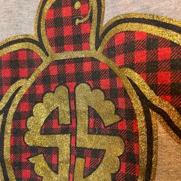 Women Simply Southern Hoodie Sweatshirt Size Small Red Black Check Turtle Pocket - Picture 7 of 7